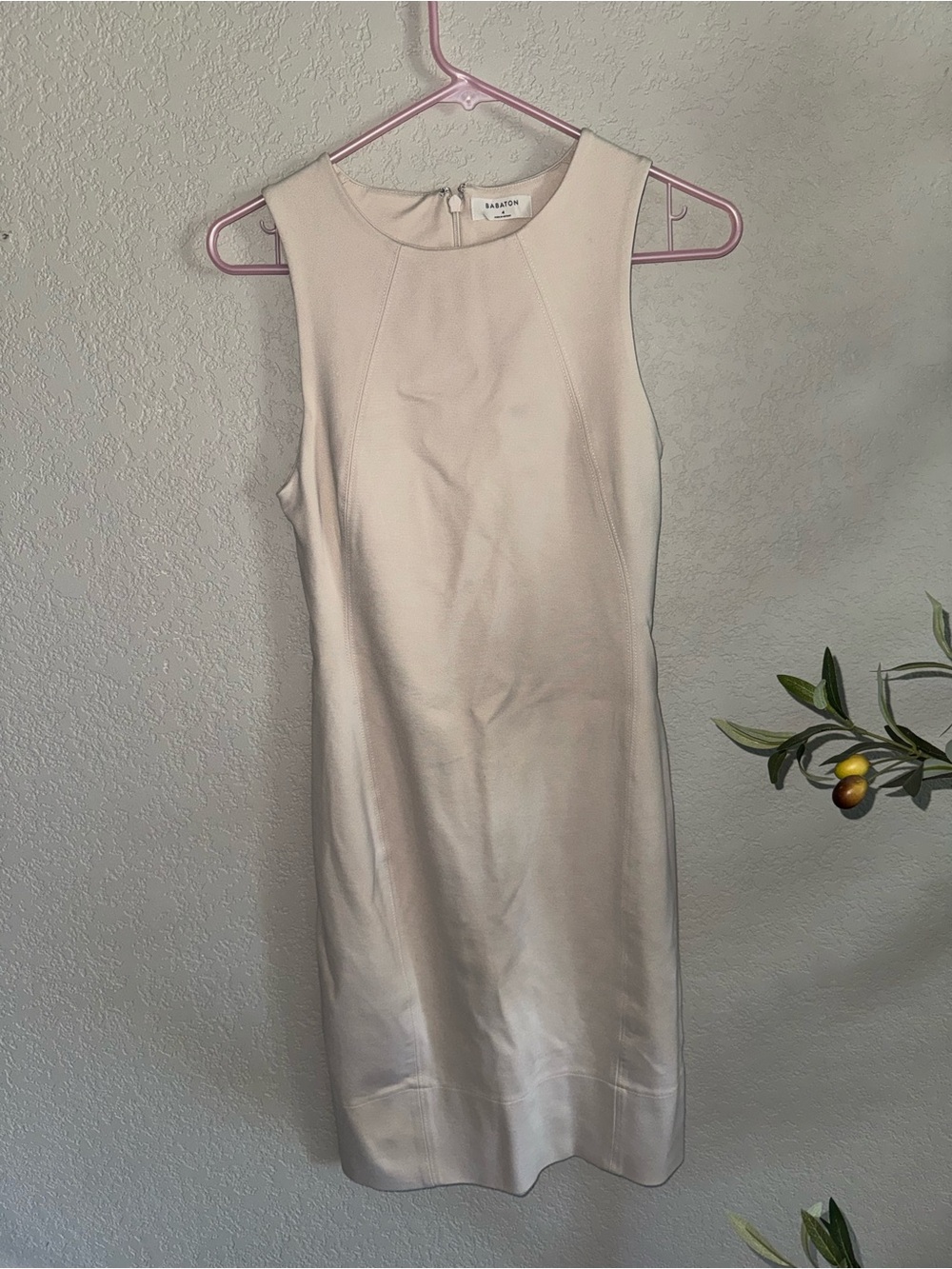 Babaton Cream Sleeveless Sheath Dress size 4